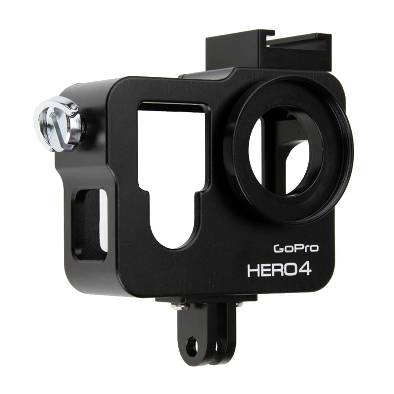 Купи Go Pro Hero4 Hero 3 + чехол с алюминиевым корпусом защитная рамка для GoPro Hero 4 3 + камера с УФ-фильтром аксессуары для экшн-камеры за 1,529 рублей в магазине AliExpress