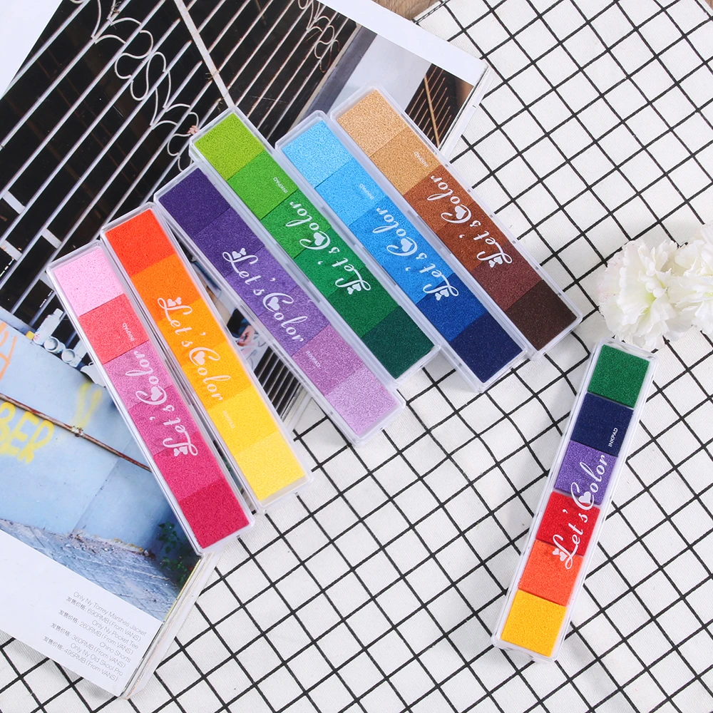 Нетоксичный градиентный Цветной чернильный коврик Inkpad резиновый штамп на