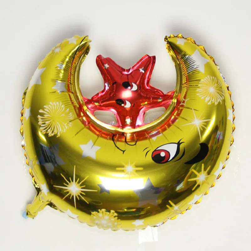 10 шт./лот луны и звезд шар вечерние декоративные алюминиевые воздушные шары на