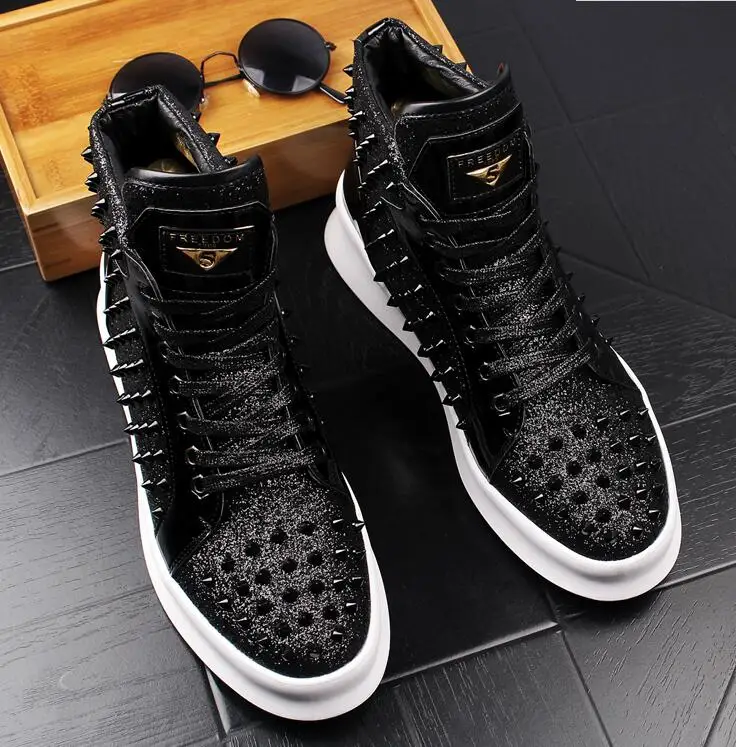 Одежда высшего качества Модная мужская обувь с высоким берцем британский стиль