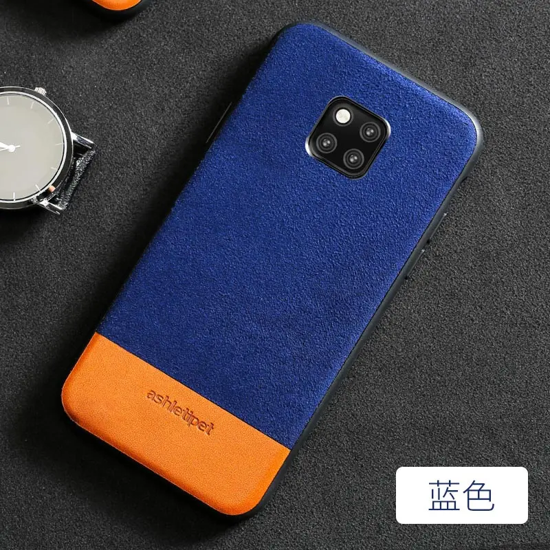 blue Натуральная коровья замша 360 полный защитный чехол для телефона huawei mate 20 P30 p20 Pro lite чехол для Honor 20 Pro 10 10i 8x 9x - Цвет: blue