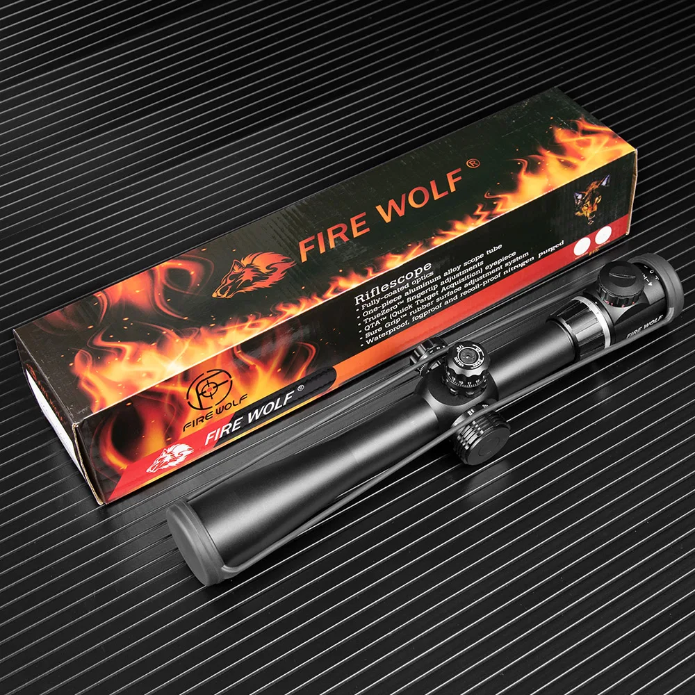 Тактический прицел Fire Wolf 4-14X40 красный зеленый крест круглая линия охотничий