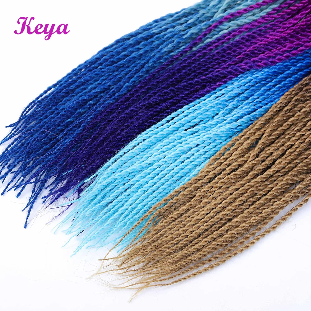 Keya Ombre Сенегальские вьющиеся волосы 24 дюйма вязанные крючком косы 30 корней