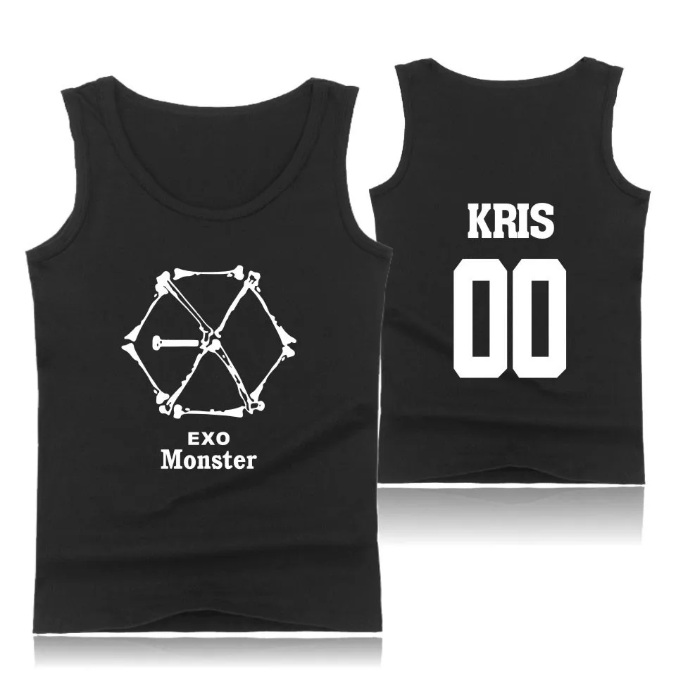EXO Monster Модный хлопковый топ на бретелях для мужчин рубашка без рукавов одежда and