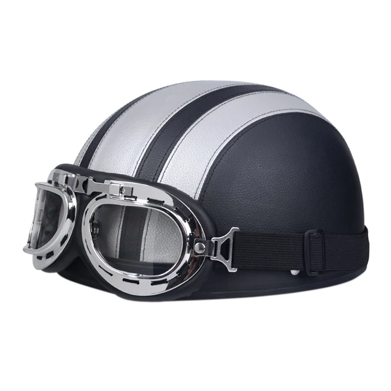 HOT sale Motorcycle Scooter Open Face Helmet with Goggles Retro Vintage Style Professional Moto | Автомобили и мотоциклы
