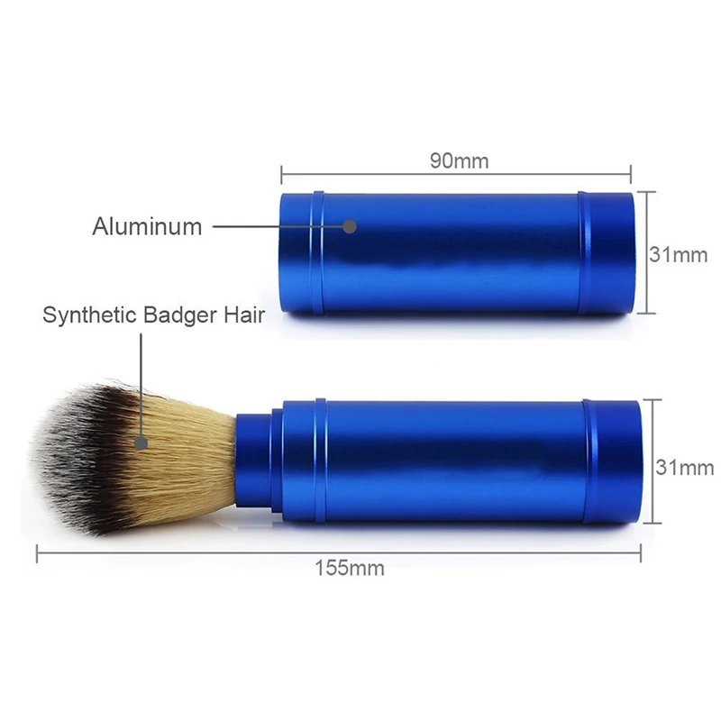 

Metal Handel Badger Hair Aluminium Alloy Handle Travel Shaving Brush for Men Beard Shave Barbershop Brush