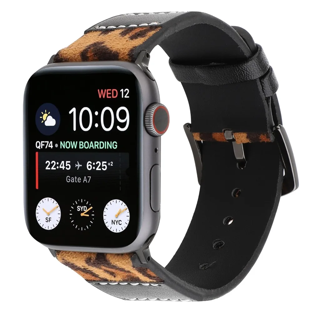 Ремешок с леопардовым принтом для apple watch сменный ремешок из мягкой кожи iwatch 38 мм 40
