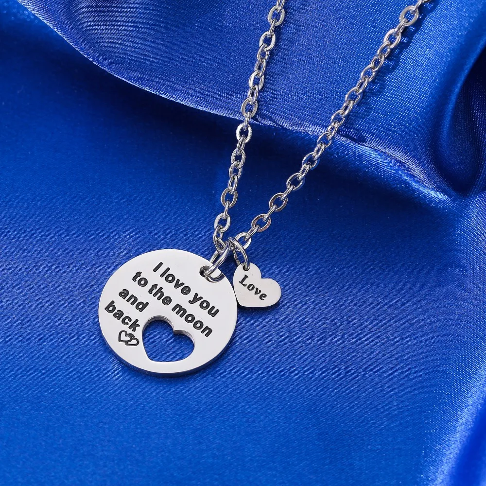 Подвеска из нержавеющей стали Love You To The Moon и Back Chain ожерелье для семьи лучшие