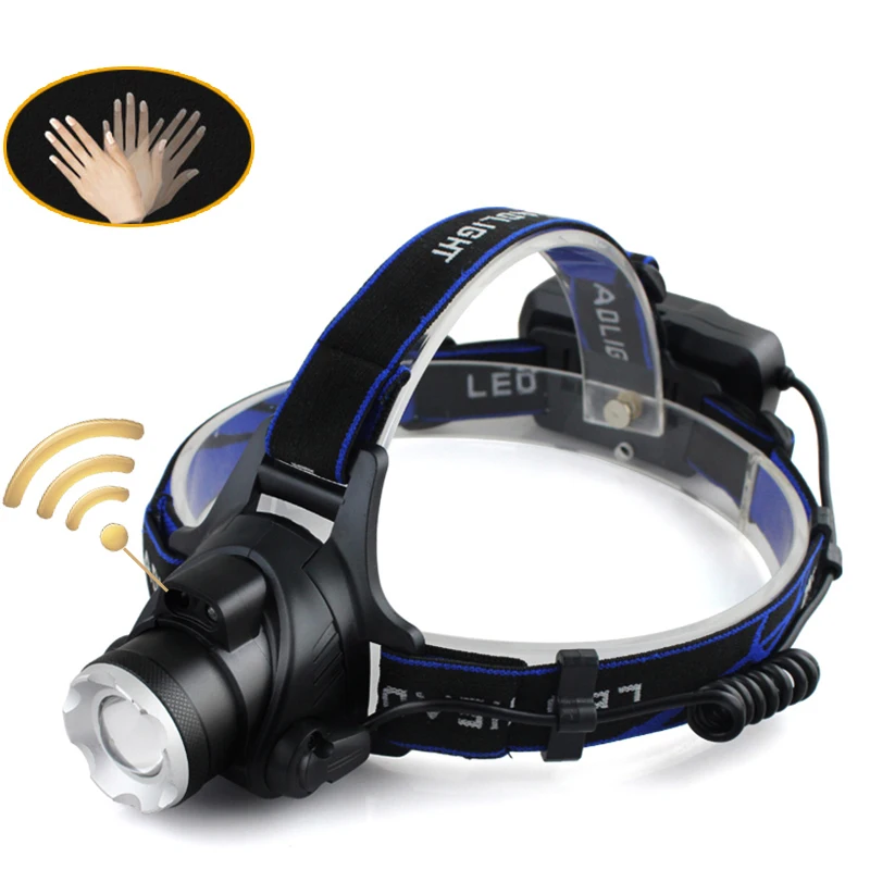 Litwod Z20 ИК-датчик XM-L2 U3 T6 5000лм светодиодные фары, налобный фонарь с регулируемым зумом, налобный фонарь с 18650 батареей, передний свет - Испускаемый цвет: A-568B Sensor