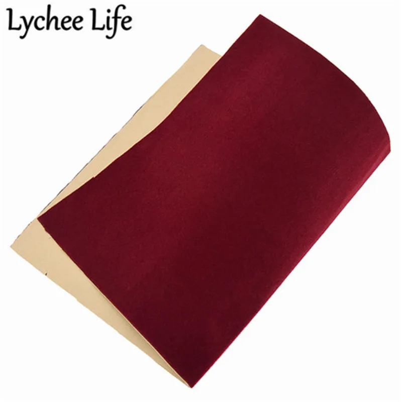 Lychee Life A4 клейкая бархатная ткань 29x21 см цветная Флокированная Ткань DIY ручной работы швейная одежда аксессуары поставки