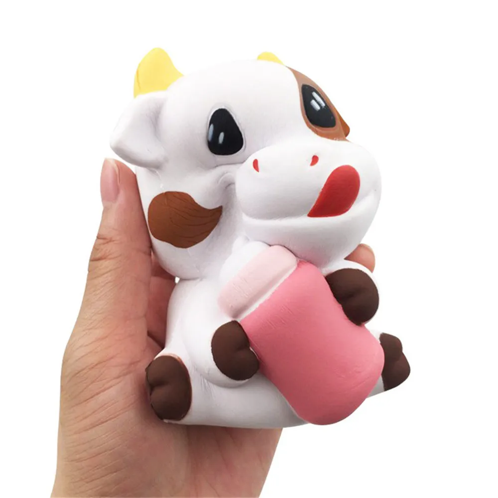 Kawaii антистресс милый Сжимаемый Шарм медленно поднимающийся корова приседает