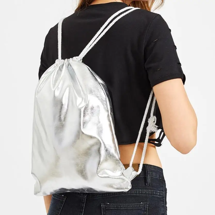 Женский модный однотонный рюкзак на шнурке сумка-тоут Дамский кошелек рюкзаки