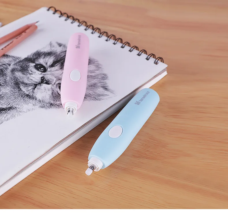 Милые Электрические ластики Kawaii Мини-разминаемые механические резинки художественные электронные карандашные Ластики для детей канцелярские принадлежности Школьные принадлежности