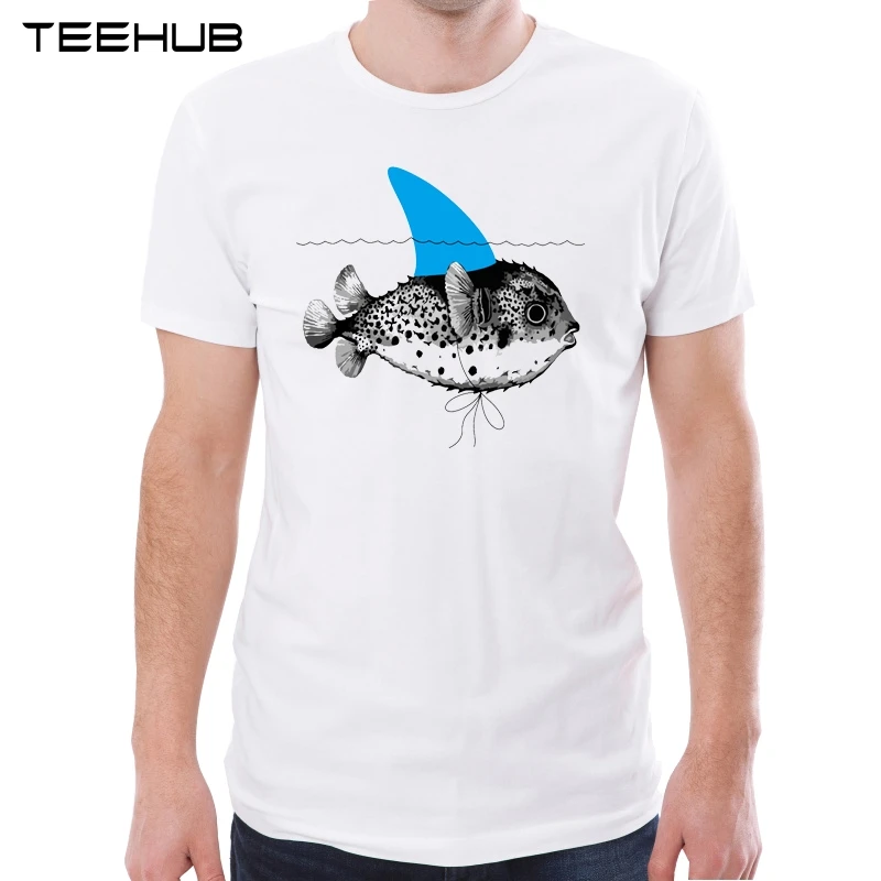 Мужская забавная Футболка с принтом акулы TEEHUB хипстерская футболка модным