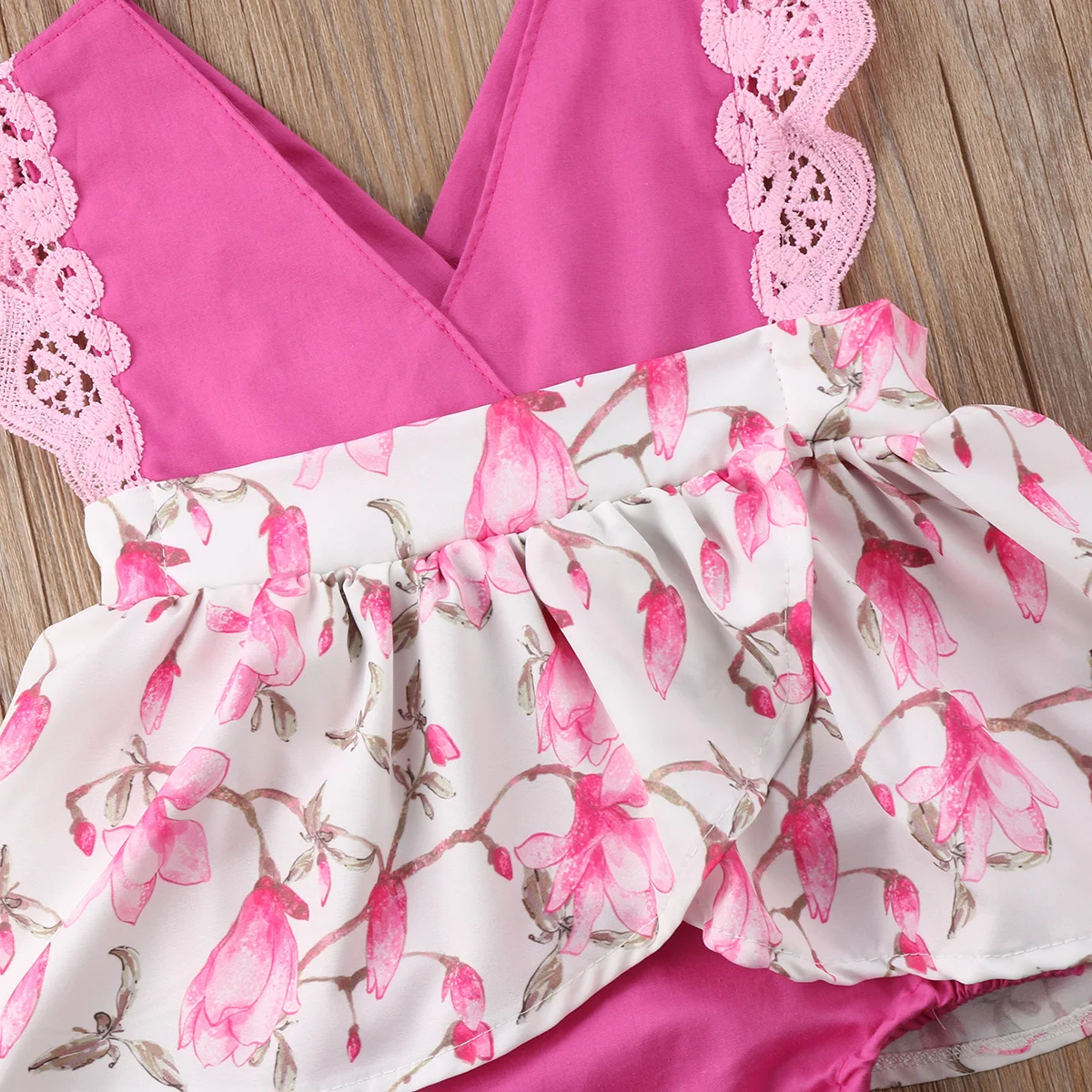 Милая повязка на голову без рукавов с цветочным принтом и оборками для маленьких