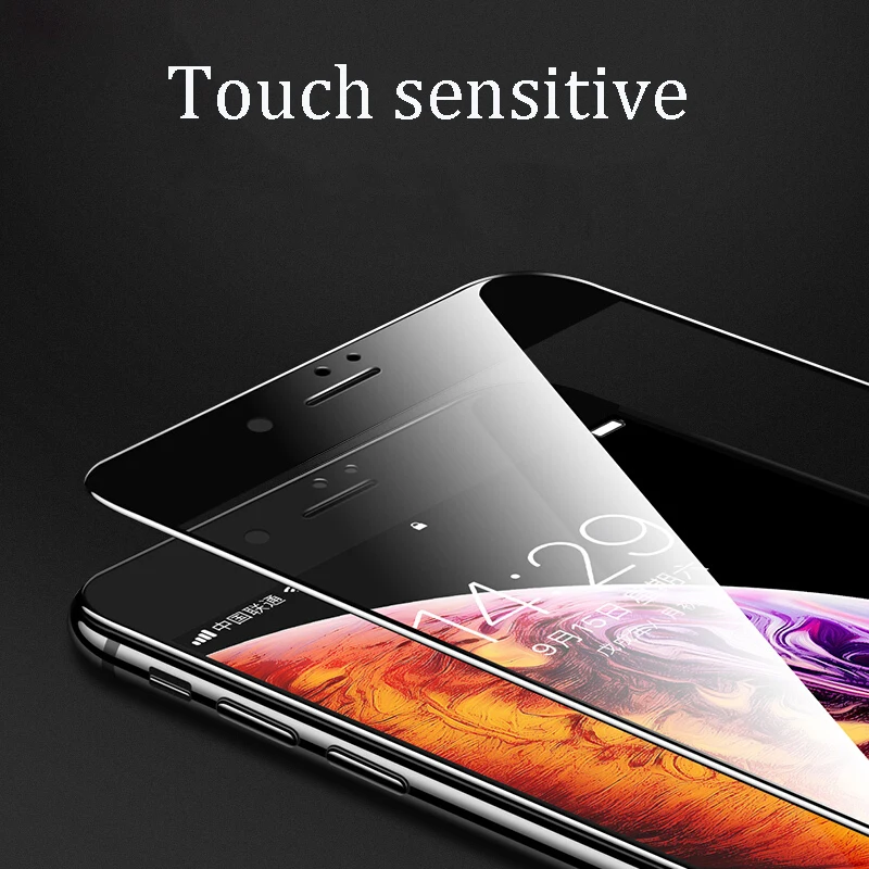 Защитное стекло 15D с изогнутыми краями для iPhone 7 6 6S 8 Plus закаленное защитное X XR XS Max