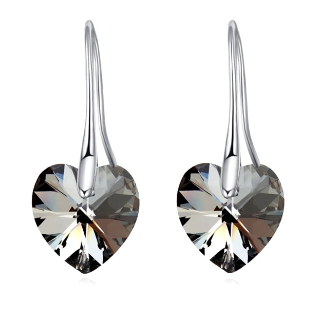 Модные серьги с кристаллами Swarovski кулон в виде сердца для женщин подарок на день