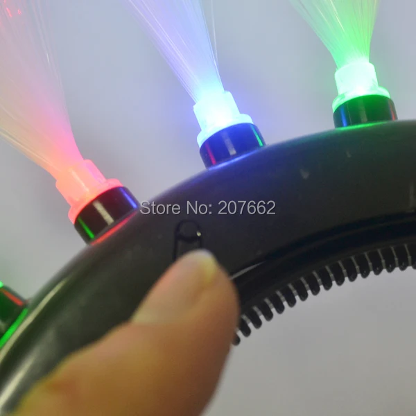 Светильник ящаяся повязка на голову Mohawk волоконно-оптический светодиодный