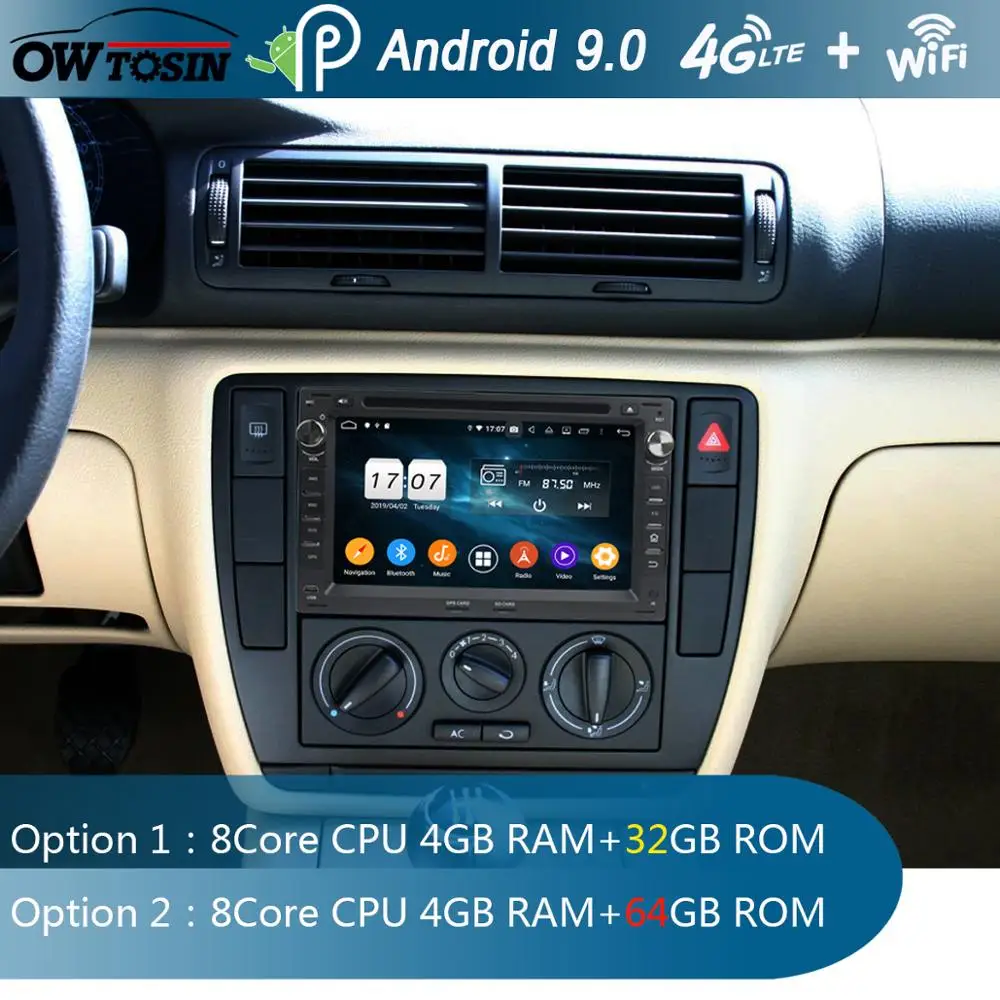 " ips 8 Core 4G+ 64G Android 9,0 автомобильный dvd-радио GPS для VW Sharan Lupo Golf Polo Bora Passat B5 транспортер DSP CarPlay Parrot BT