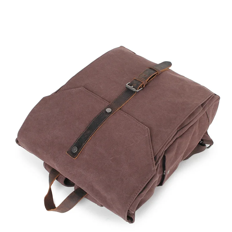 European Design Men Casual Canvas Hasp Rucksack Travel Daypack Vintage College Student School Backpack Bags For Teenagers H033 | Багаж и
