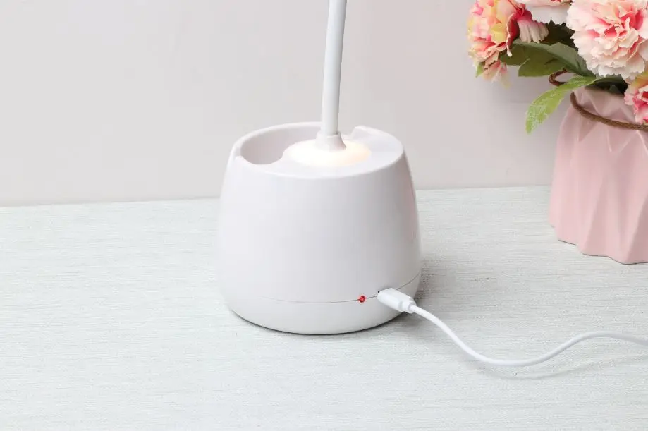 Светодиодный настольная лампа ручка держатель USB Перезаряжаемые Регулируемая