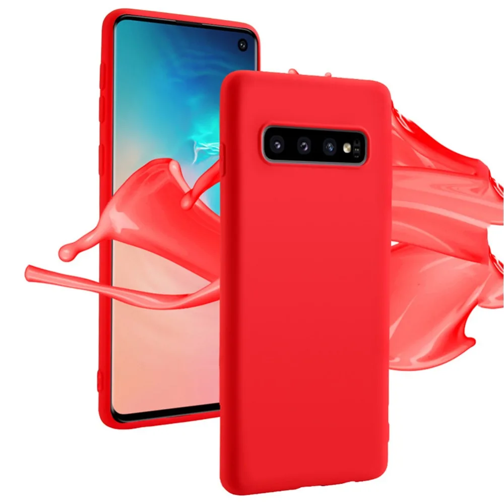 Жидкий силикон мягкий чехол для samsung Galaxy S10 плюс S10e задняя крышка из ТПУ на заднюю