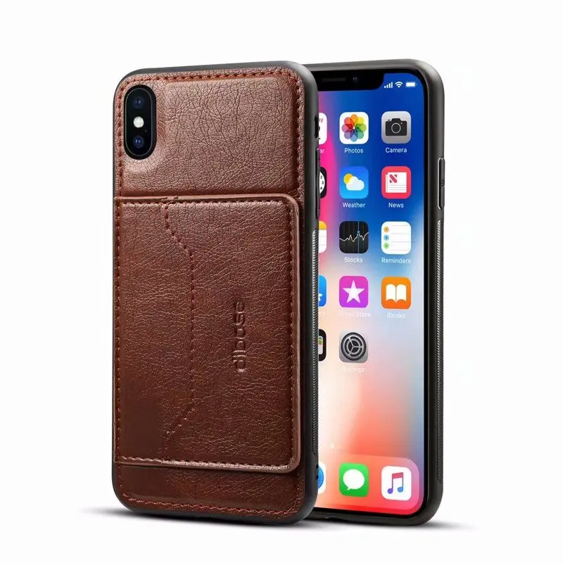 Чехол из искусственной кожи для iphone XS Max XR футляр карт задняя крышка чехол