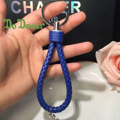 Кожаный ремешок плетеный шнур держатель Автомобильный брелок ручной работы
