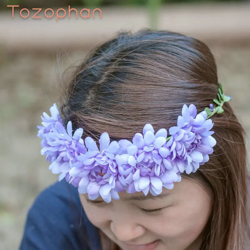 12 шт./лот Голову Венок Пром Свадебный Фестиваль Декор Цветок Корона волосы обруч