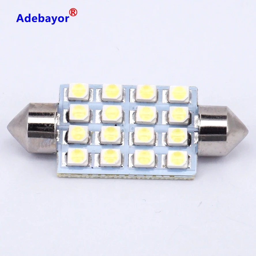 20X 41 мм 16 LED 3528SMD гирлянда для салона купольная лампа DC12V 212-2 569 564 C5W 12844 DE4410 карта