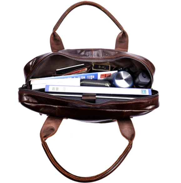 Мужская сумка-мессенджер из натуральной кожи деловой портфель для ноутбука