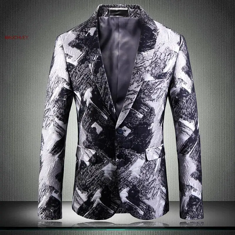 Мужской блейзер с принтом Blusa Masculina черный большого размера 5XL для прогулок на