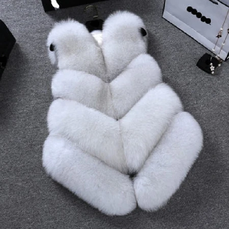Fox fur color ZADORIN роскошный жилет из искусственного лисьего меха для женщин, большие размеры, меховые короткие жилеты из искусственного меха, пальто, меховой жилет Fourrure, осенне-зимнее пальто - Цвет: Fox fur color