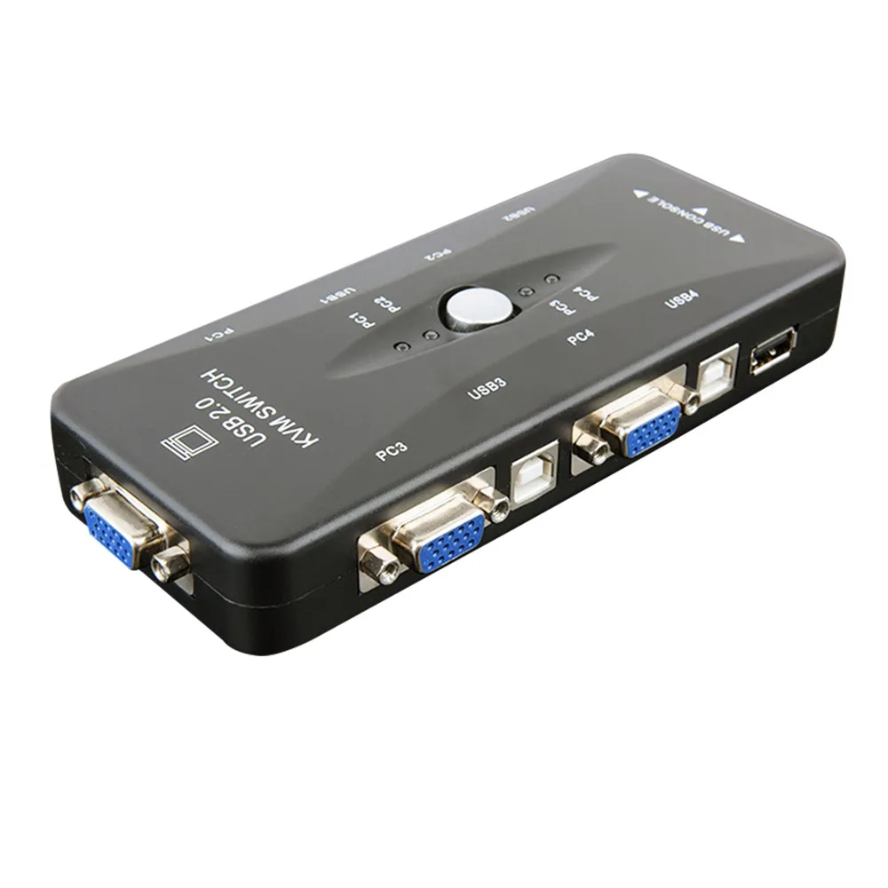 4 порта VGA к VGA 4X1 250 МГц дистрибьютор 1 в 4 выхода адаптер USB 2,0 KVM поддержка широкоэкранного ЖК-монитора MT-VIKI 2504AS