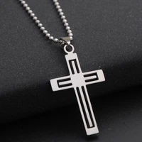 10 stainless steel multilayer hollow love heart cross necklace heart religion jesus cross titanium steel faith cross necklace