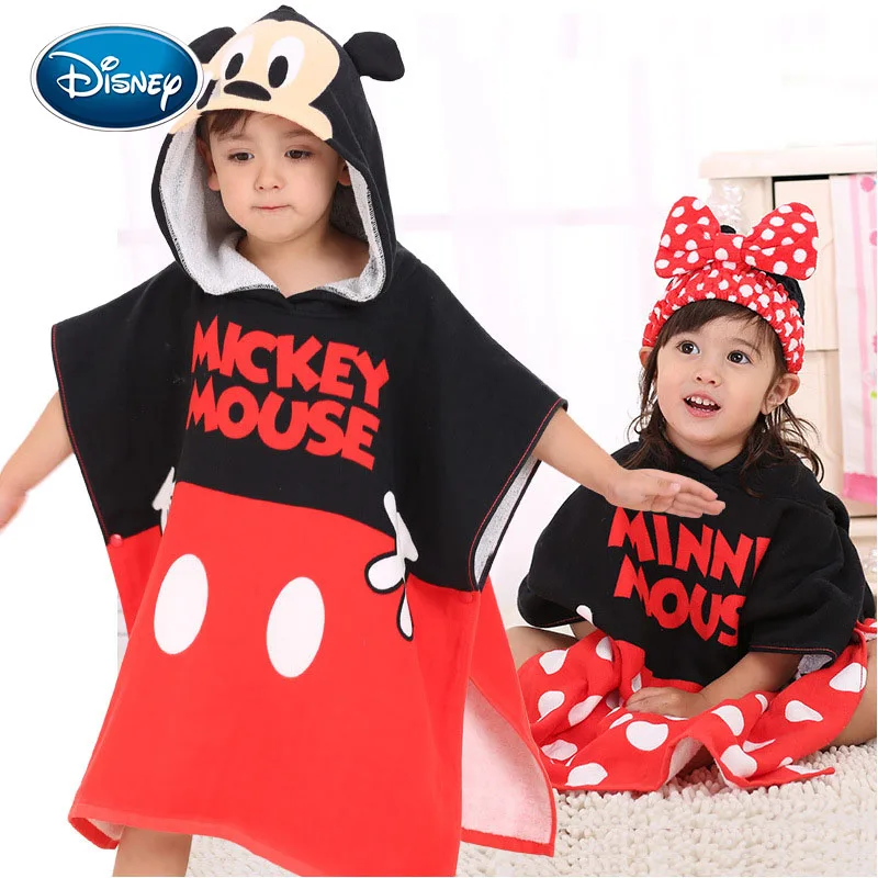 Disney черное красное банное полотенце в горошек с Минни Маус 100% хлопок капюшоном