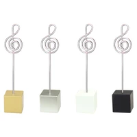 lot 10pcs cube base music wire photo clipcolor resin stand memo holderwedding favor party decoi love musicseries