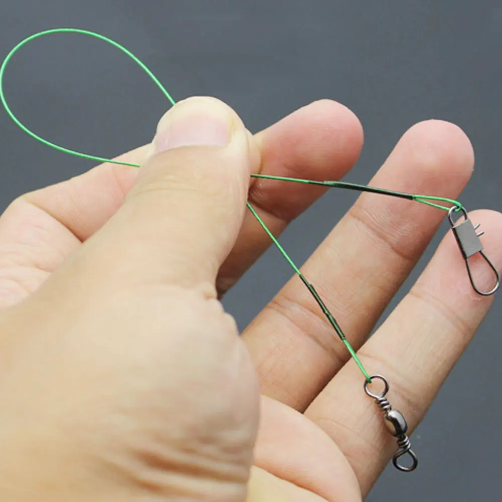 10 шт./лот рыболовная проволока противоукусающая стальная лидер с поворотным