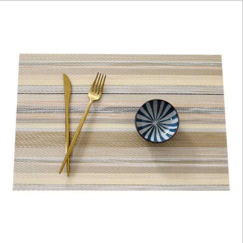 Gold Stripes ONEUP 4 шт./лот, элегантные Нескользящие салфетки из ПВХ, водонепроницаемые маслостойкие столовые приборы, экологически чистые термостойкие салфетки - Цвет: Gold Stripes