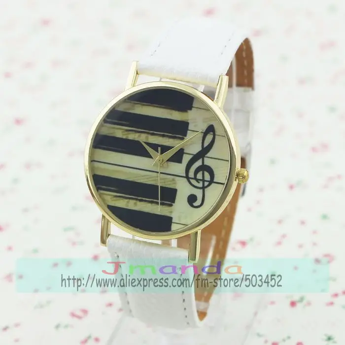 Новое поступление 100 шт./лот кожаные часы в музыкальном стиле без логотипа
