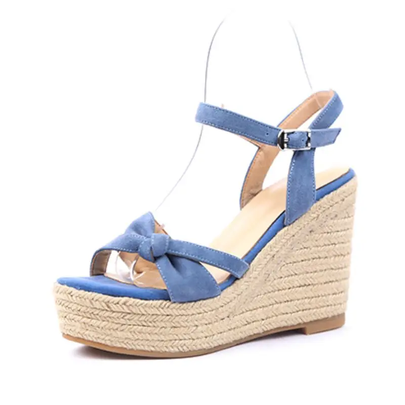 RIZABINA/босоножки на танкетке женская обувь из натуральной кожи высоком каблуке