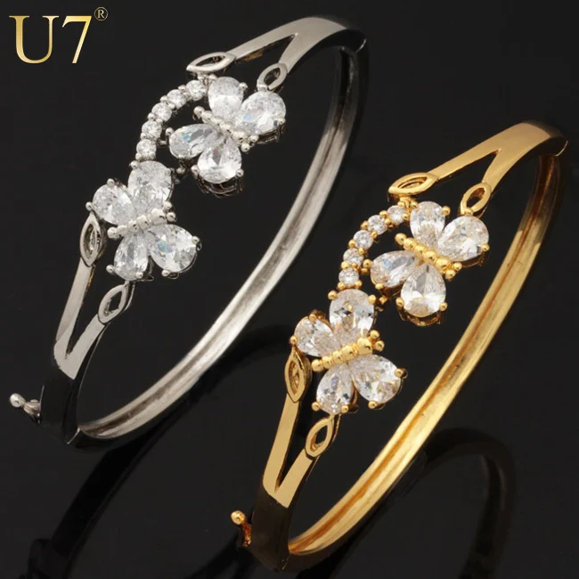 U7 Циркон Бабочка Браслет Для Женщин Ювелирные Изделия Подарок Оптом