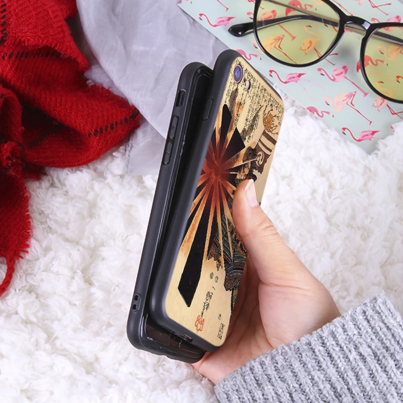 Японский художественный чехол для iPhone 6 6s 7 8 Plus X XR XS Max Мягкий Роскошный ТПУ