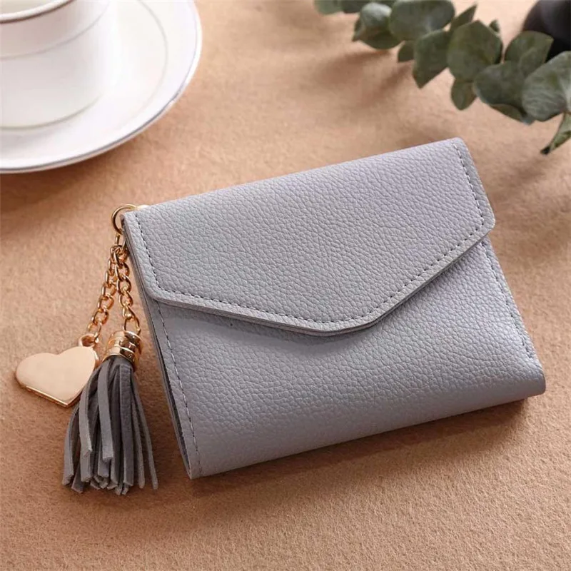 Новинка 2020 женский простой короткий кошелек с кисточками для монет держатель