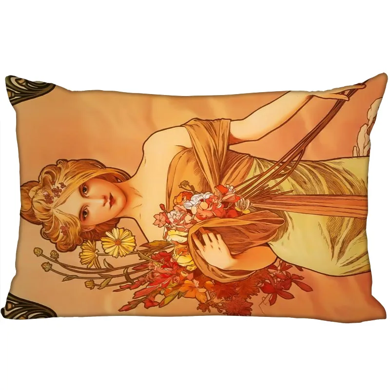 Новая Заказная наволочка Alphonse Mucha прямоугольная Подушка на молнии размер 45х35см