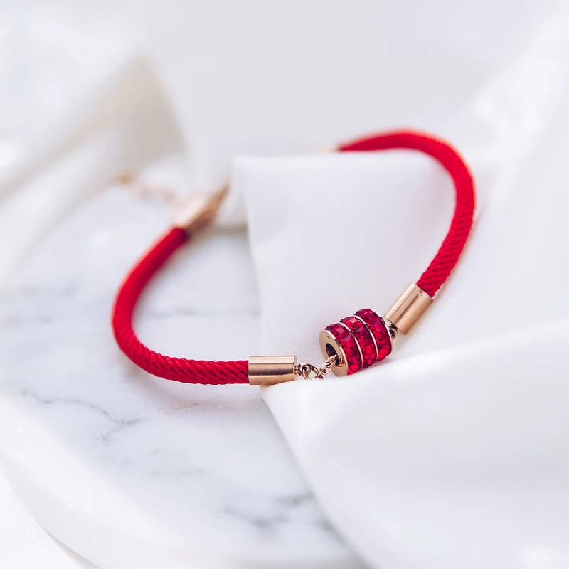 Браслет YUN RUO женский из циркония с красной линией модное Ювелирное Украшение