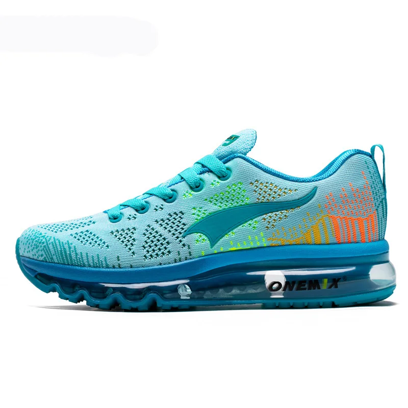 Light Blue ONEMIX женская спортивная обувь для бега Женская прогулочная обувь с дышащей сеткой Светоотражающая спортивная обувь женские кроссовки большой размер 43 - Цвет: Light Blue