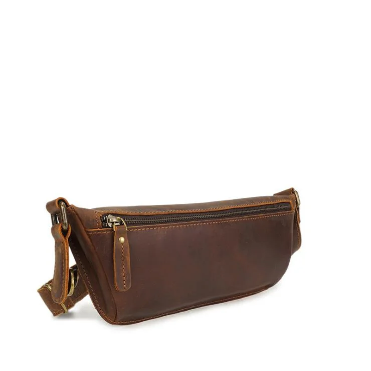 2018 Fashion genuine leather men's multifunction travel bags chest pack men simple waist pack quality man waist bag 25% off