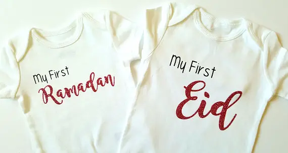 Customize My first Eid Ramadan Islamic birthday baby shower bodysuit onepiece romper Outfit New Year party favors muslim gifts | Дом и сад