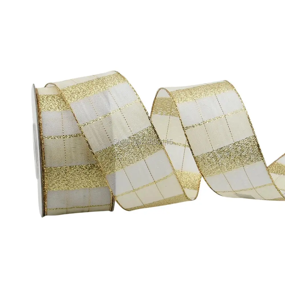 10 ярдов/рулон Проводная шотландская клетка лента 1 5 &quotдля подарочная упаковка
